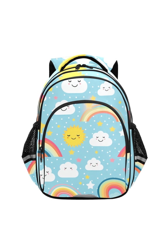 Cute Rainbow Clouds School Backpack Elementary Bag Bookbag Travel Rucksack