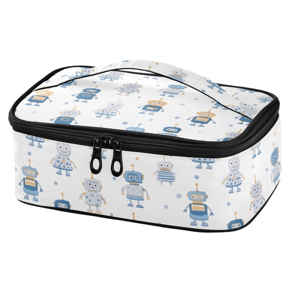 ALAZA Cute Robots Lunch Box Insulated Cooler Tote Bag Reusable School Picnic Travel Office