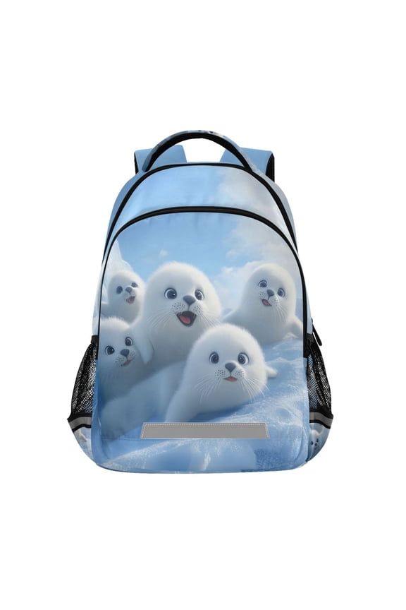 Cute Seal Backpack Elementary School Bag Bookbag Travel Rucksack