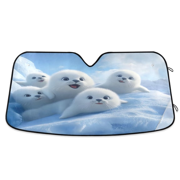 ALAZA Cute Seal Windshield Sun Shade Car Foldable Sun Visor Block UV Rays Protector 57"x31.5"