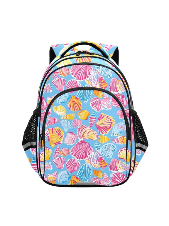 Cute Seashell School Backpack Elementary Bag Bookbag Travel Rucksack