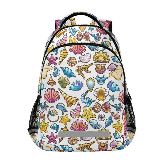 ALAZA Cute Seashells Conch Backpack Elementary School Bag Bookbag Travel Rucksack