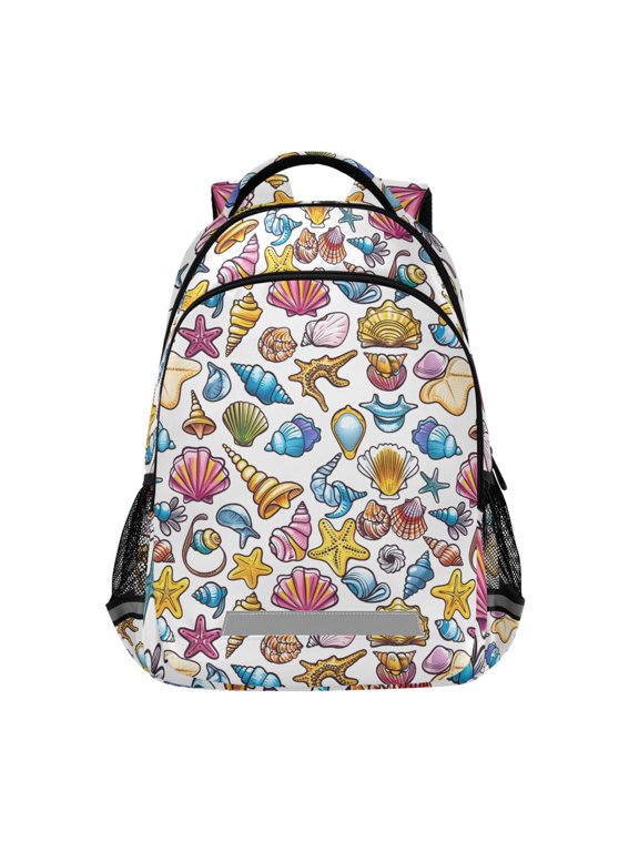 Cute Seashells Conch Backpack Elementary School Bag Bookbag Travel Rucksack