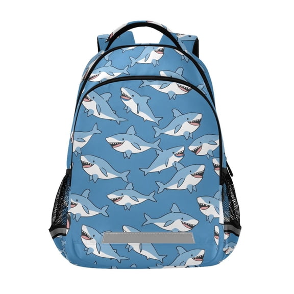 ALAZA Cute Sharks Cartoon Backpack Elementary School Bag Bookbag Travel Rucksack