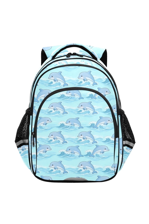 Cute Sharks Jumping School Backpack Elementary Bag Student Bookbag Travel Rucksack
