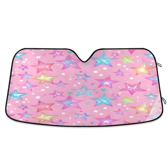 ALAZA Cute Shiny Star Windshield Sun Shade Car Foldable Visor Block UV Rays Protector 53"x23.5"