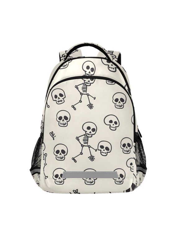 Cute Skeleton Backpack Elementary School Bag Bookbag Travel Rucksack