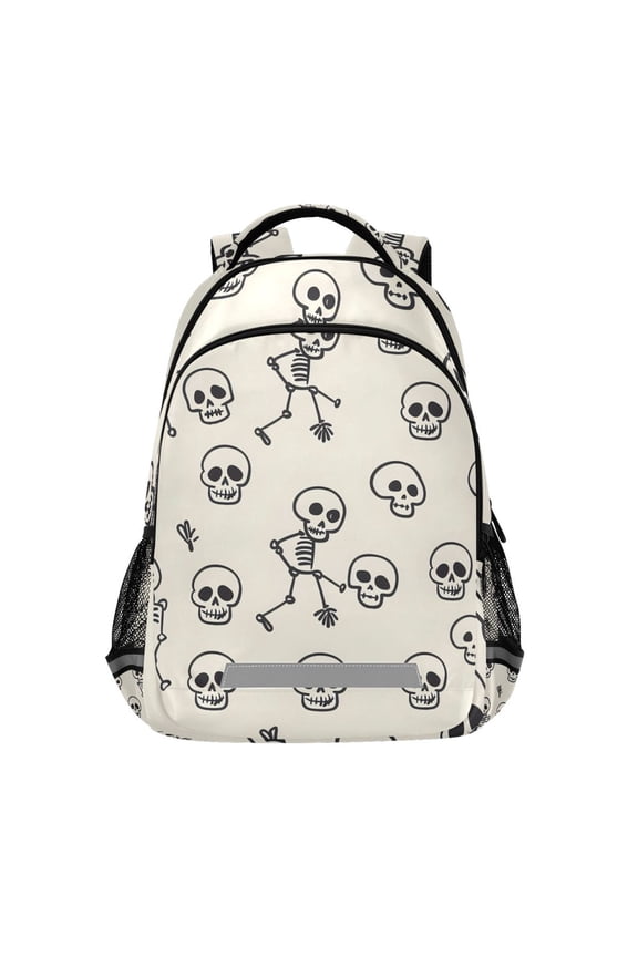 Cute Skeleton Backpack Elementary School Bag Bookbag Travel Rucksack
