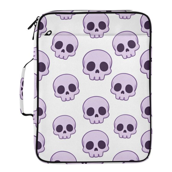 ALAZA Cute Skeletons Funny Pattern Expanding Accordion File Folder 3 Ring Zipper Binder Organizer Portable Document Bag