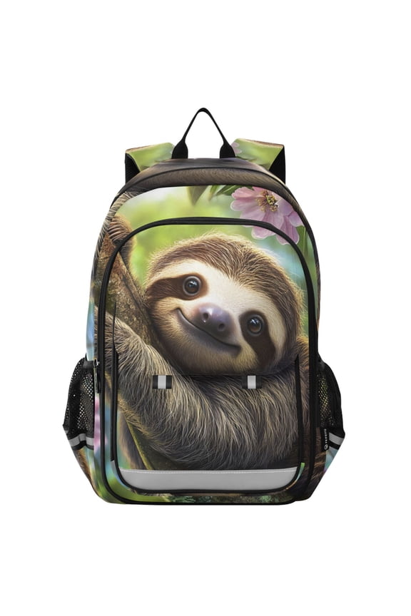 Cute Sloth on Tree School Laptop Backpack Travel Bag Casual Student Bookbag Rucksack