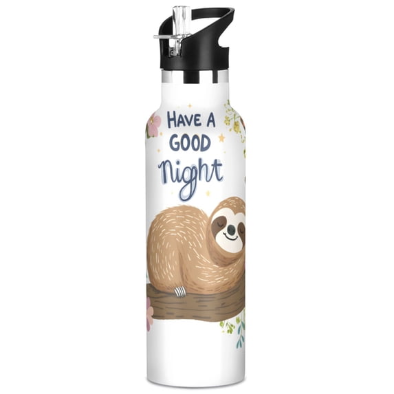 ALAZA Cute Sloth-s1 Pattern Stainless Steel Water Bottle Vacuum ...