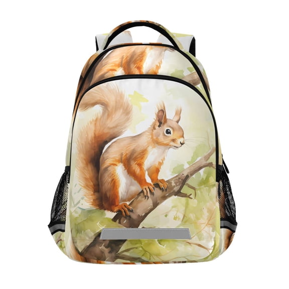 ALAZA Cute Squirrel on Tree Backpack Elementary School Bag Bookbag Travel Rucksack