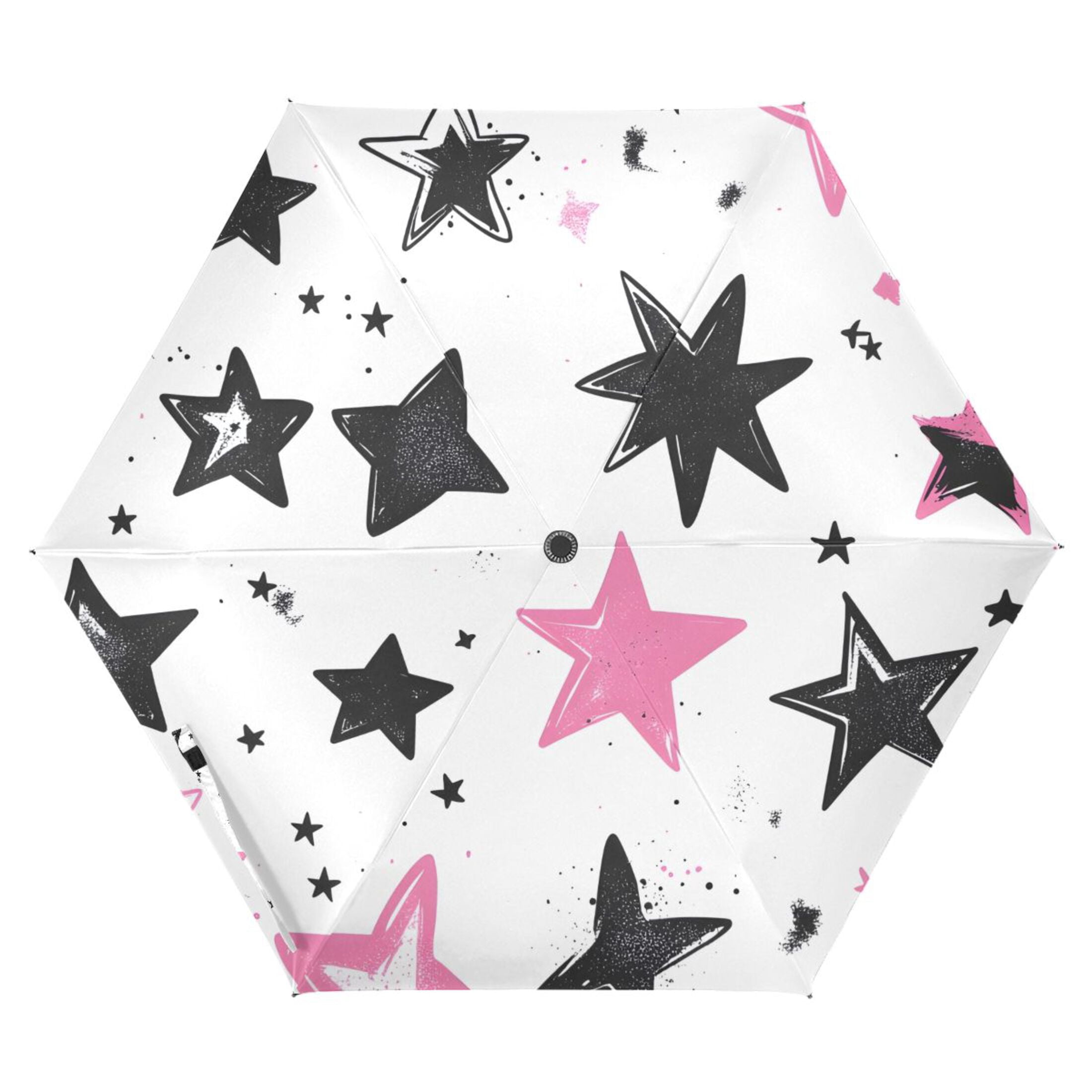 ALAZA Cute Stars UPF 50+ Compact Folding Umbrella for Rain Travel Umbrella Packable