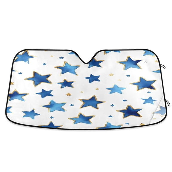 ALAZA Cute Stars Windshield Sun Shade Car Foldable Sun Visor Block UV Rays Protector 53"x23.5"