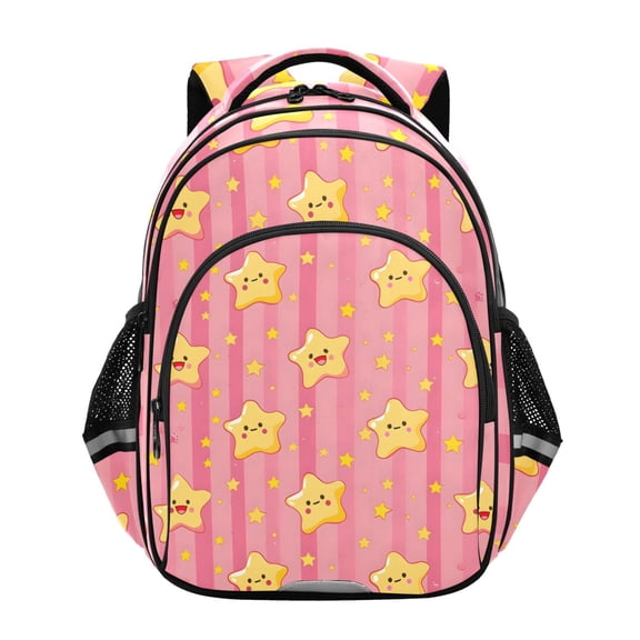 ALAZA Cute Stars on Pink Stripe School Backpack Elementary Bag Bookbag Travel Rucksack