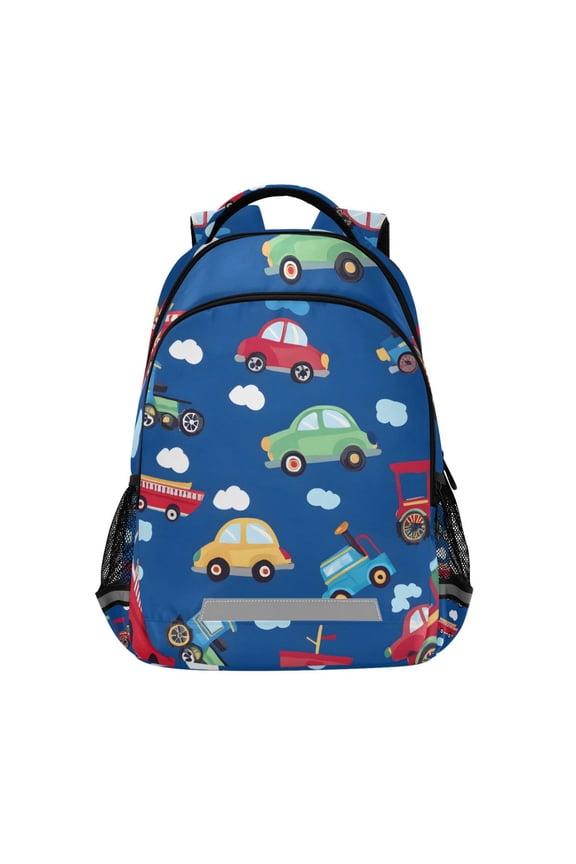Cute Trucks Cloud Backpack Elementary School Bag Bookbag Travel Rucksack