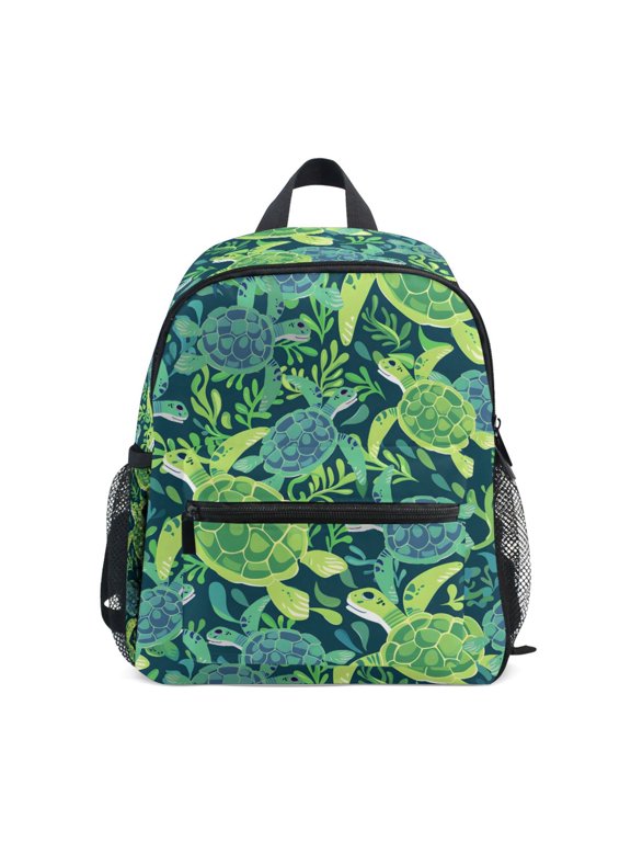 Cute Turtles and Seaweed Toddler Backpack for Preschool Kindergarten Kids Bags