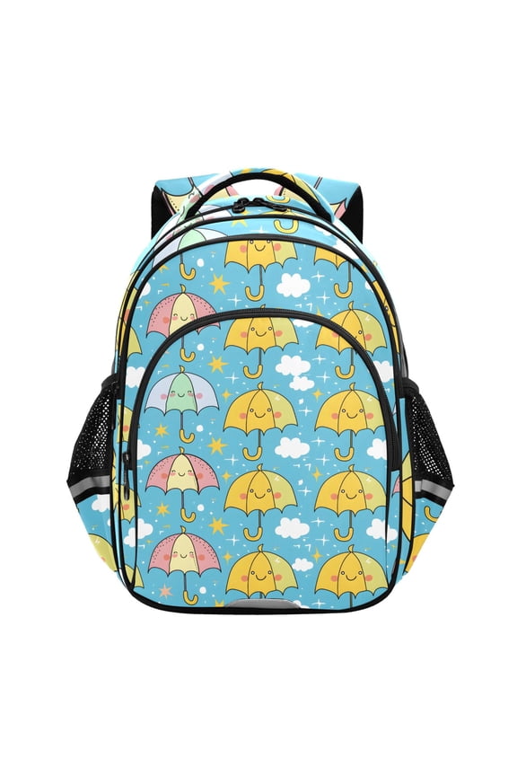 Cute Umbrella and Clouds School Backpack Elementary Bag Bookbag Travel Rucksack