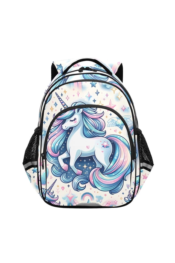 Cute Unicorn and Clouds School Backpack Elementary Bag Bookbag Travel Rucksack