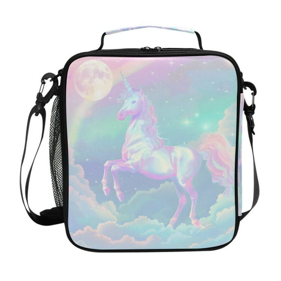 ALAZA Cute Unicorn on Cloud Rainbow Lunch Box Insulated Lunch Bag Reusable Thermal Cooler Tote School Picnic