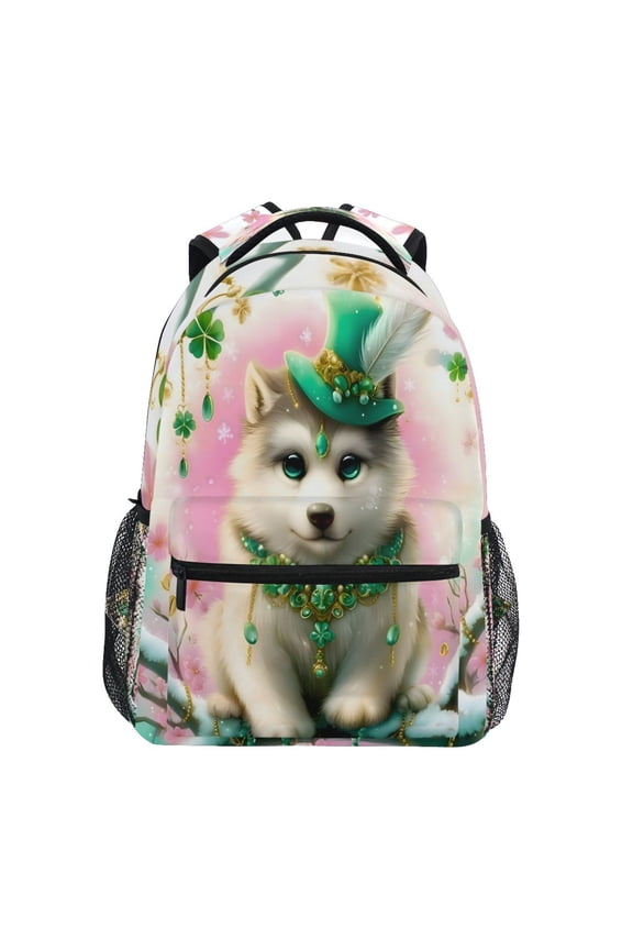 Cute Wolf Pattern School Backpack Elementary Stylish Bookbag Laptop Bags Travel Daypack