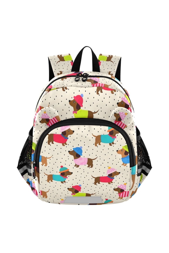 Dachshund Dog Polka Dots Mini Backpack School Bookbag Age 3-7 Small