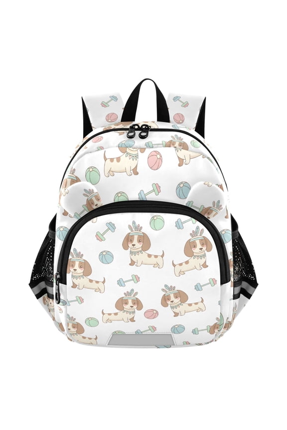 Dachshund Dogs Ball Mini Backpack School Bookbag Age 3-7 Medium