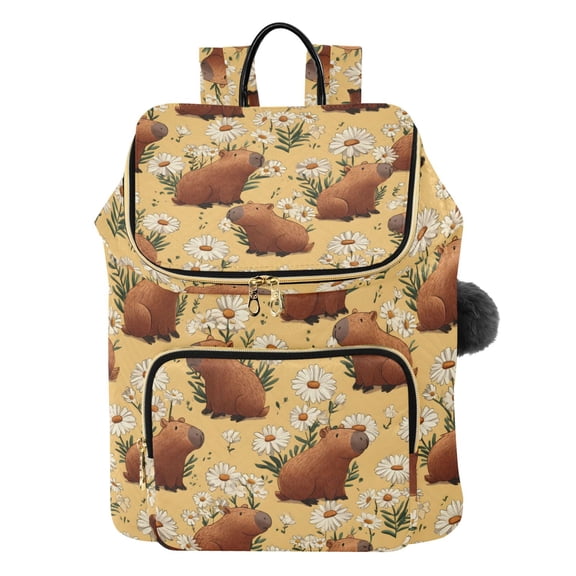 ALAZA Daisy Brown Capybara Travel Backpack Laptop Bag Large Capacity Daypack