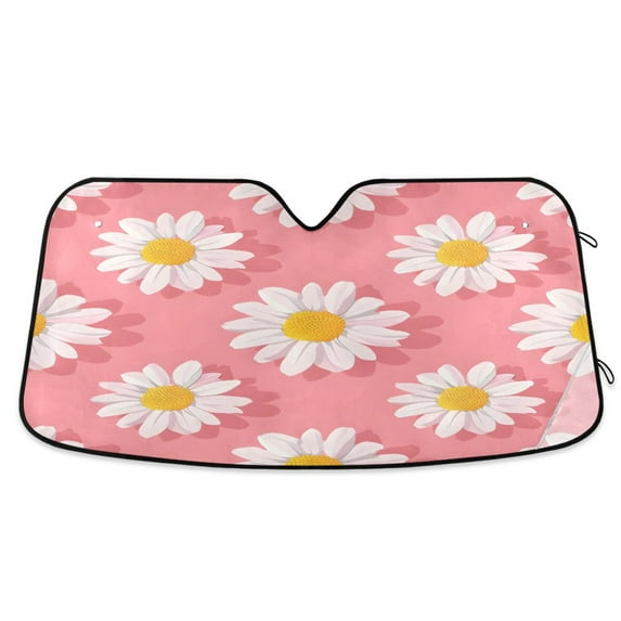 ALAZA Daisy Chrysanthemum Flower Windshield Sun Shade Car Foldable Visor Block UV Rays Protector 57"x31.5"
