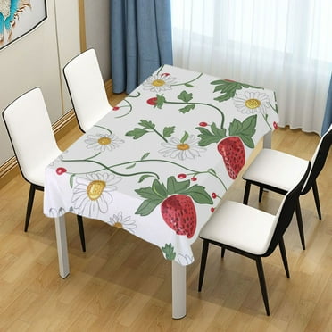 ALAZA Daisy Floral Strawberry Rectangle Tablecloth Tablecover Dinning Table Cloth 54"x54"