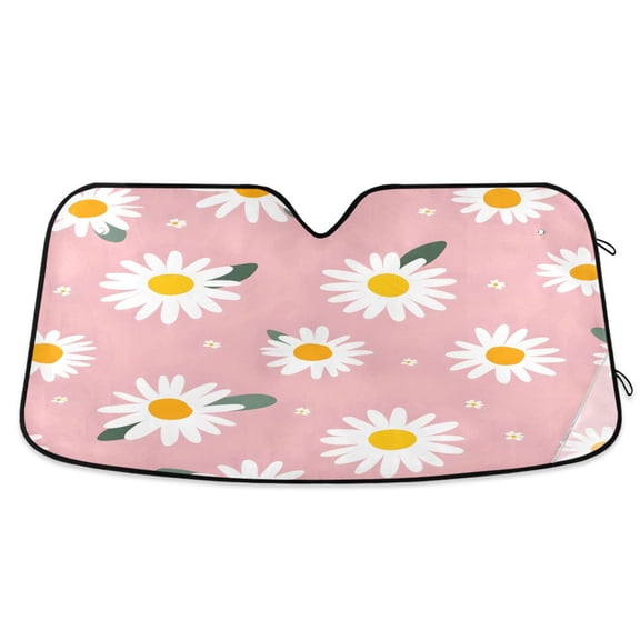 ALAZA Daisy Floral Windshield Sun Shade Car Foldable Visor Block UV Rays Protector 57"x31.5"
