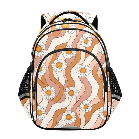 ALAZA Daisy Flower Stripes School Backpack Elementary Bag Bookbag Travel Rucksack