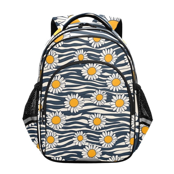 ALAZA Daisy Flowers Stripes School Backpack Elementary Bag Bookbag Travel Rucksack