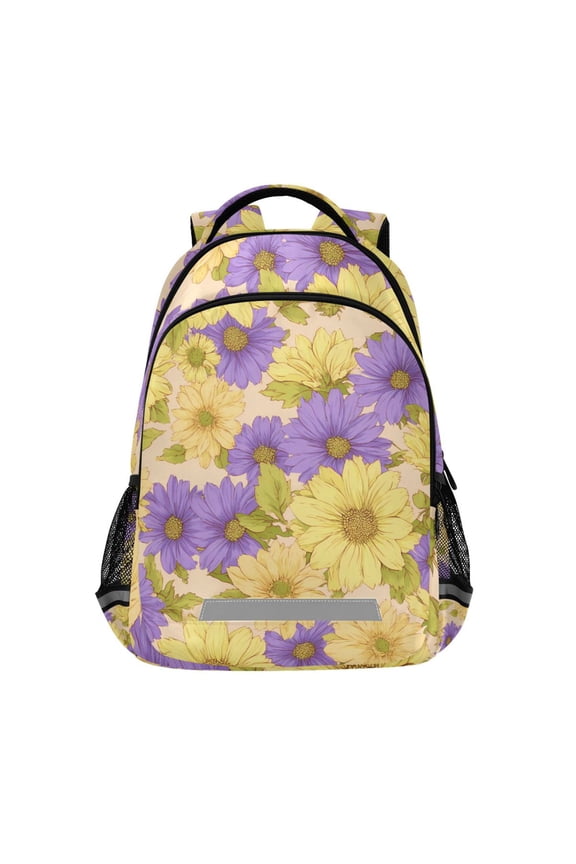 Daisy Retro Flower Backpack Elementary School Bag Bookbag Travel Rucksack