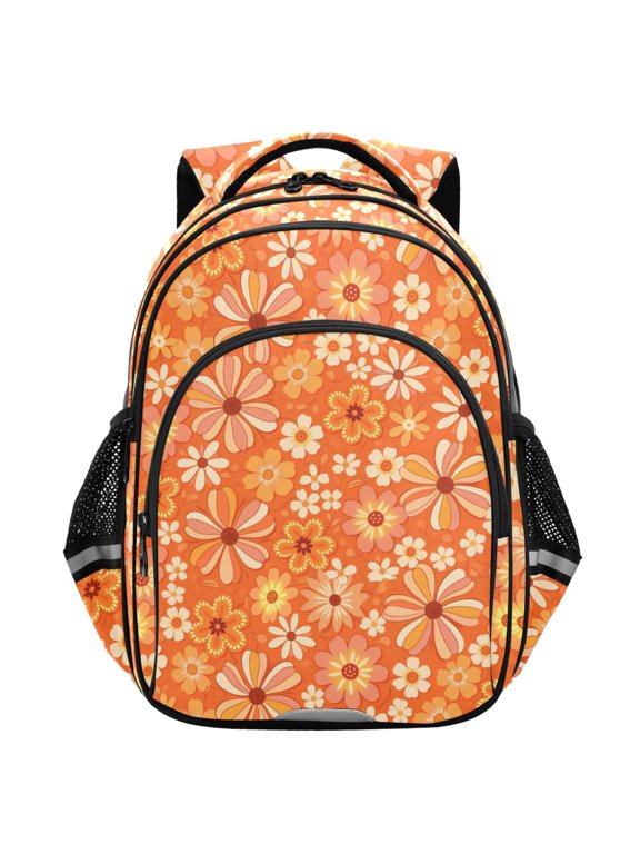 Daisy Retro Flower School Backpack Elementary Bag Student Bookbag Travel Rucksack
