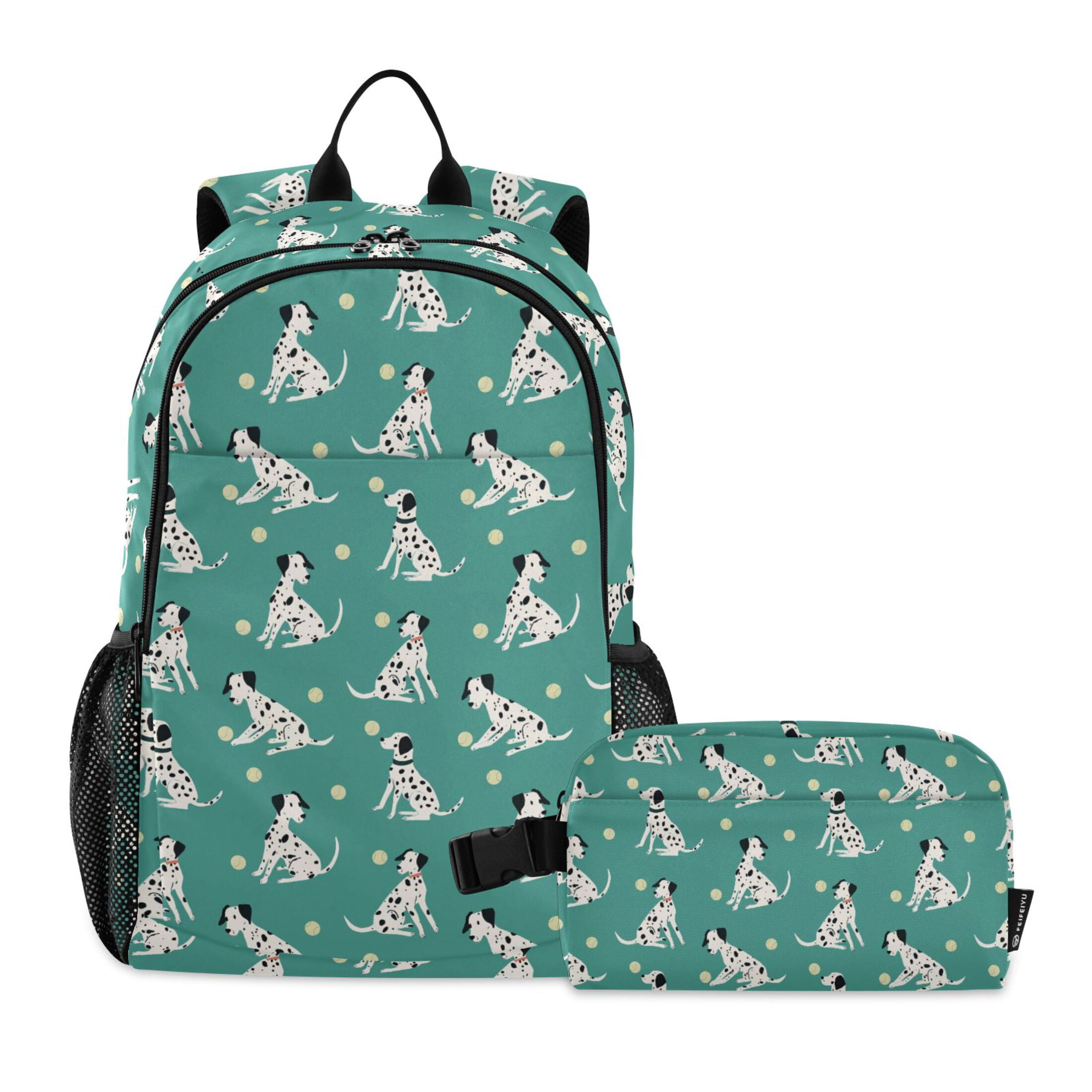ALAZA Dalmatian Dog Tennis Pattern School Backpack Lunch Box Set ...