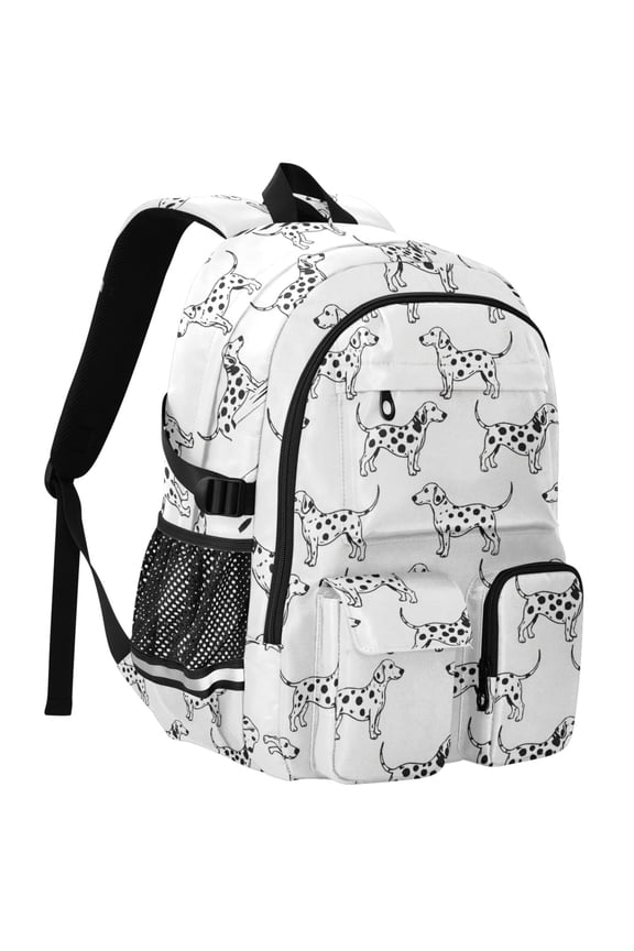 Dalmatian Dogs Print Student Backpack School Bookbag Large Laptop Daypack Travel Bag