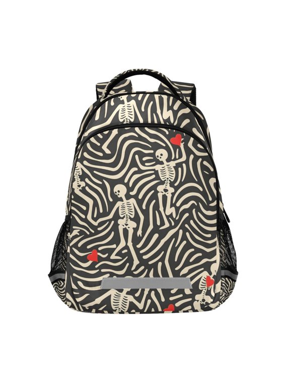 Dancing Skeletons Backpack Elementary School Bag Bookbag Travel Rucksack