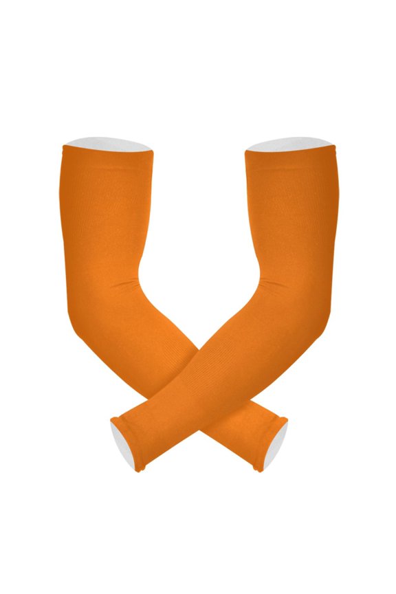 Dark Orange Print UV Sun Protection Arm Sleeves UPF 50+ Compression Cooling Sleeve 1 Pair