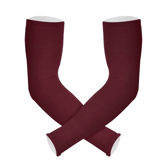 ALAZA Dark Red UV Sun Protection Arm Sleeves UPF 50+ Compression Cooling Sleeve 1 Pair