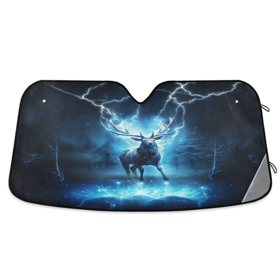 ALAZA Deer Cool Windshield Sun Shade Car Foldable Sun Visor Block UV Rays Protector 55"x27.6"