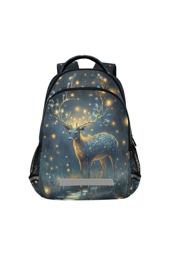 Deer Magic Night Backpack Elementary School Bag Bookbag Travel Rucksack