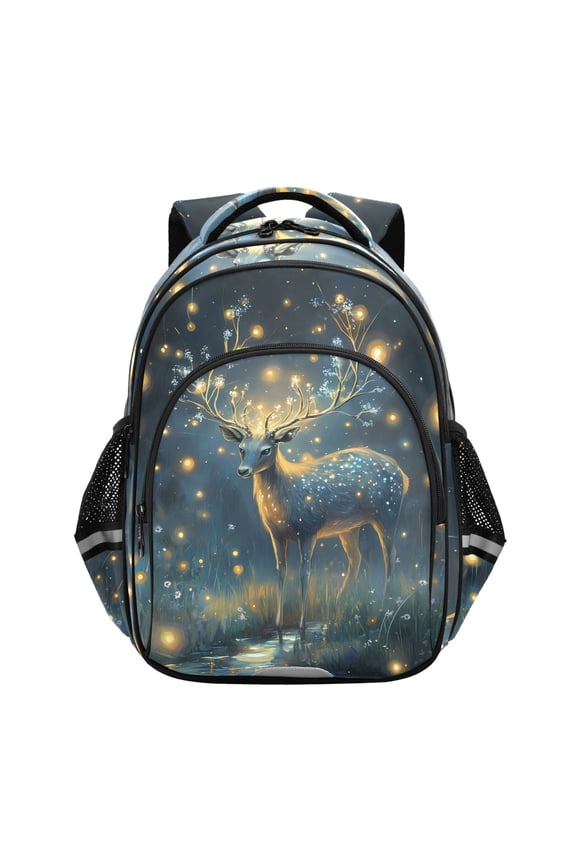 Deer Magic Night School Backpack Elementary Bag Bookbag Travel Rucksack