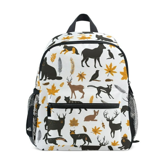 ALAZA Deers Leopards Leaves School Backpack Small Bookbag Mini Bags