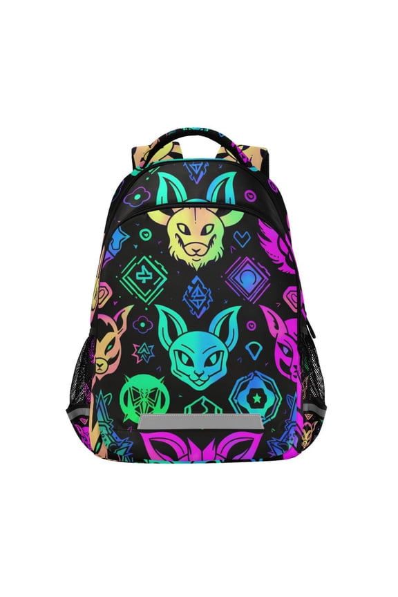 Devil Magic Boho Purple Backpack Elementary School Bag Bookbag Travel Rucksack