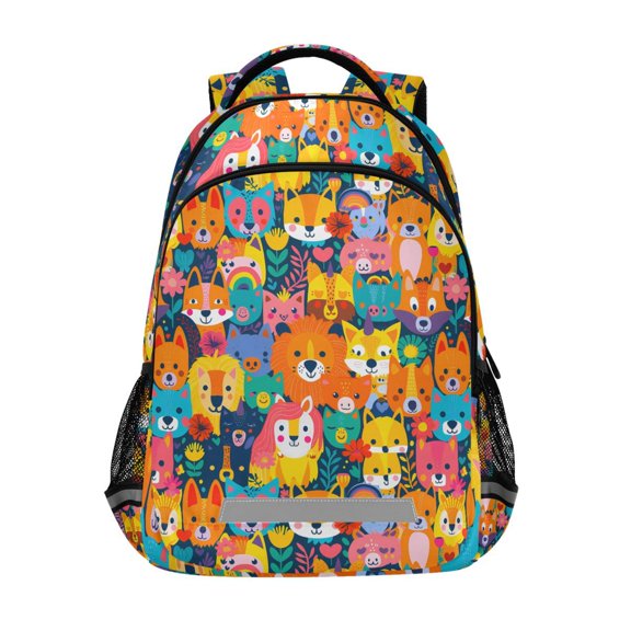 ALAZA Different Animals Backpack Elementary School Bag Bookbag Travel Rucksack