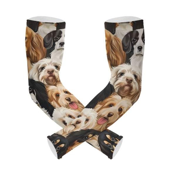 ALAZA Different Cute Dogs UV Sun Protection Arm Sleeves UPF 50+ Compression Cooling Sleeve 1 Pair