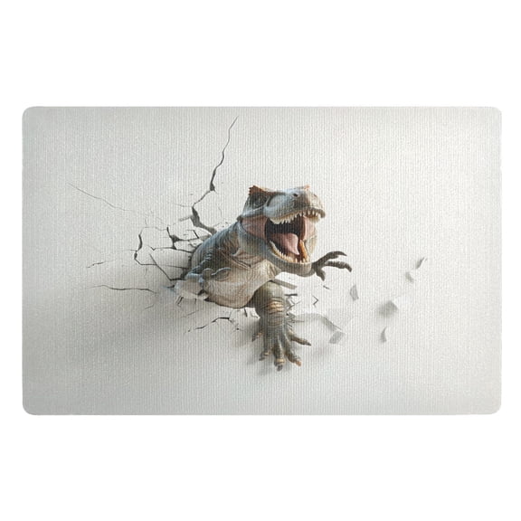 ALAZA Dinosaur Breaking Wall Door Mats Outdoor Indoor Entrance Low Profile Floor Rugs 32"x20" Carpet