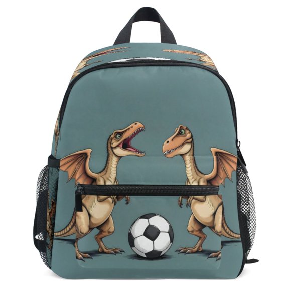 ALAZA Dinosaur Play Football Pattern School Backpack Student Bookbag Mini Bag