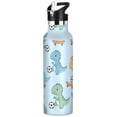 thumbnail image 1 of ALAZA Dinosaur Play Football Pattern Stainless Steel Water Bottle Vacuum Insulated Leak-Proof Tumbler with Straw Handle 20oz, 1 of 6